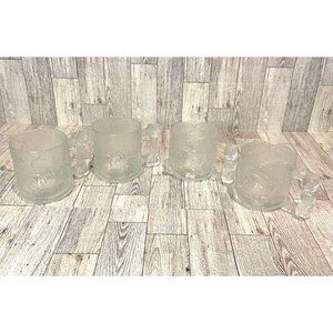 1993 Bedrock Flintstones McDonalds Mugs  Vintage Set of 4 EUC
